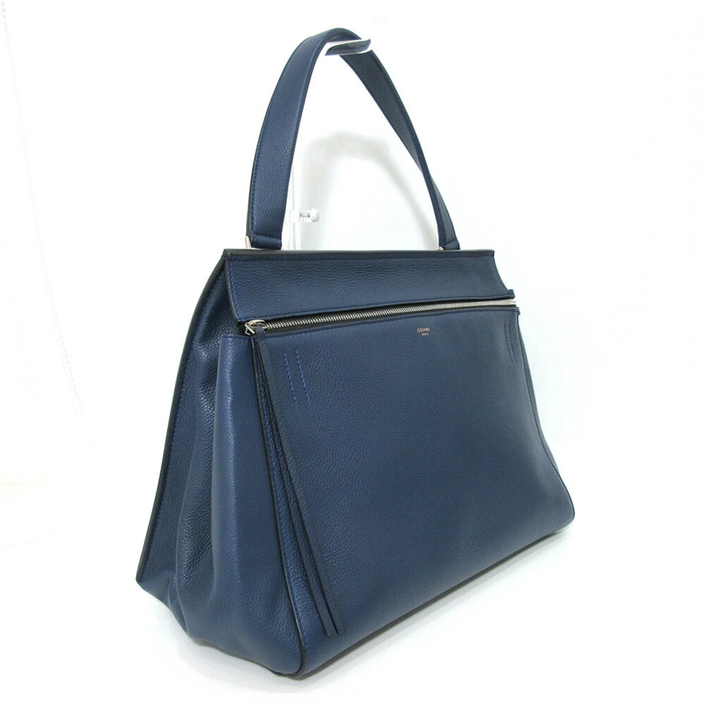 Pre-Owned Celine Bag Edge Medium Handbag Blue Tote One Handle Ladies Calf Leather (Good)