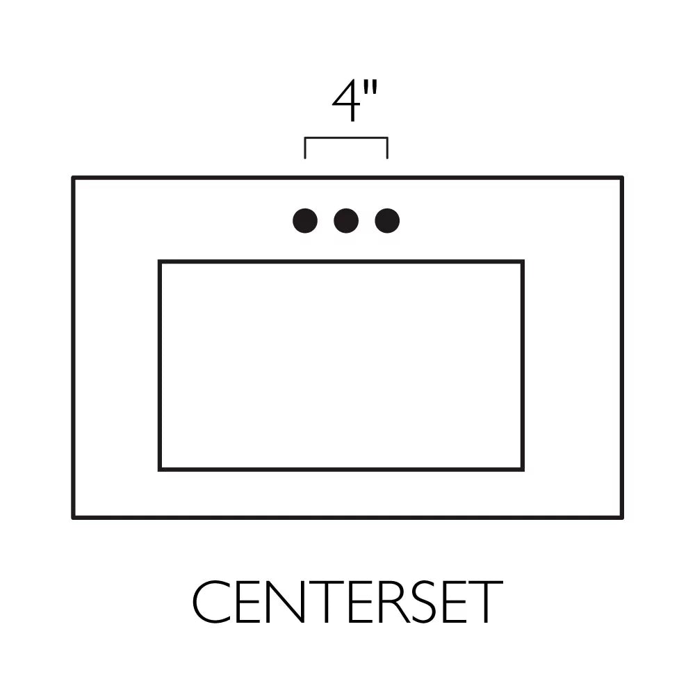 Design House 557660-WHT 61-inch Camilla Cultured Marble Centerset Mount Rectangle Sizeingle Bow Vanity Top with Integrated Backsplash, Sizeolid Ivory