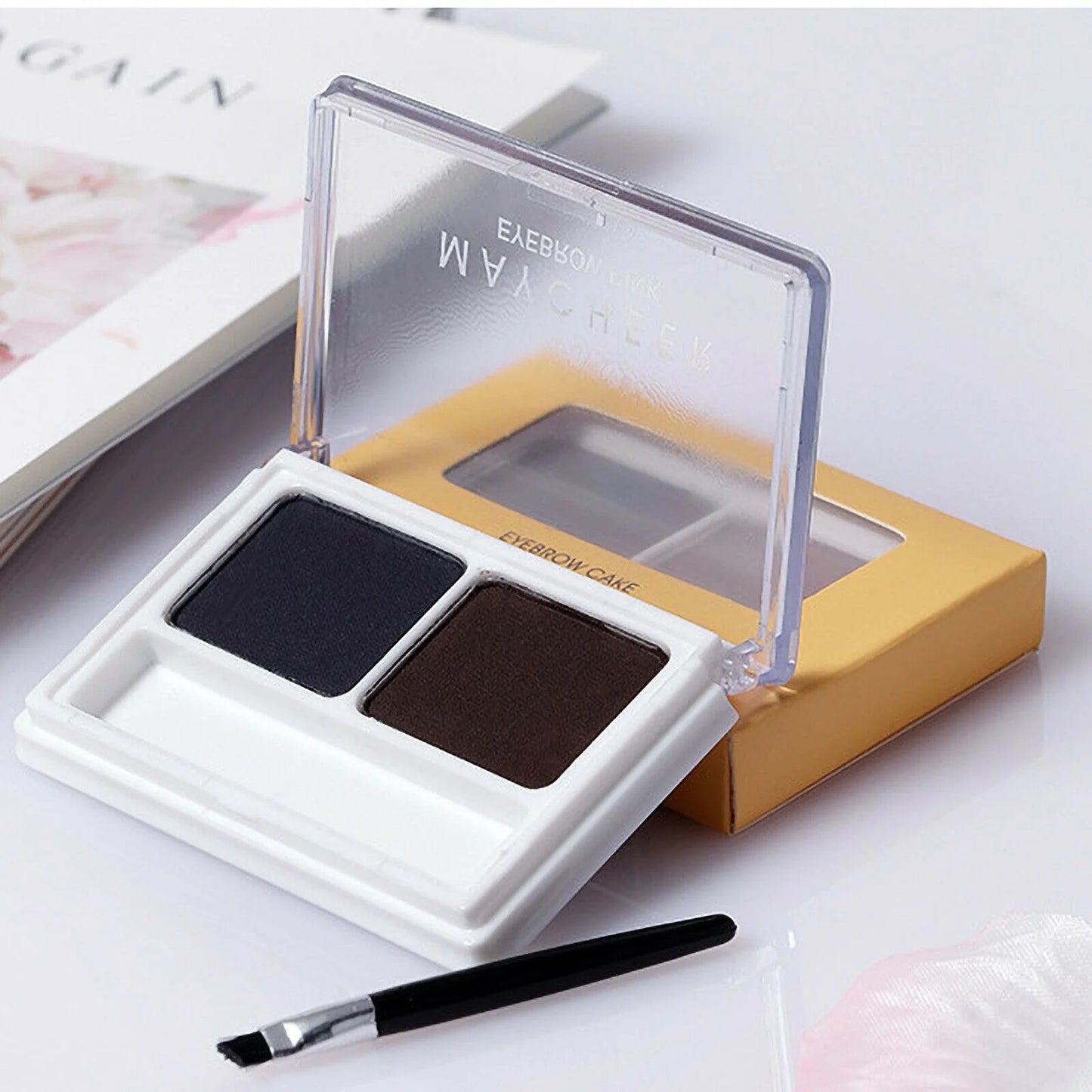 2 Colors Eyebrow Powder Palette Professional Makeup Eye Brow Tint With Brush set