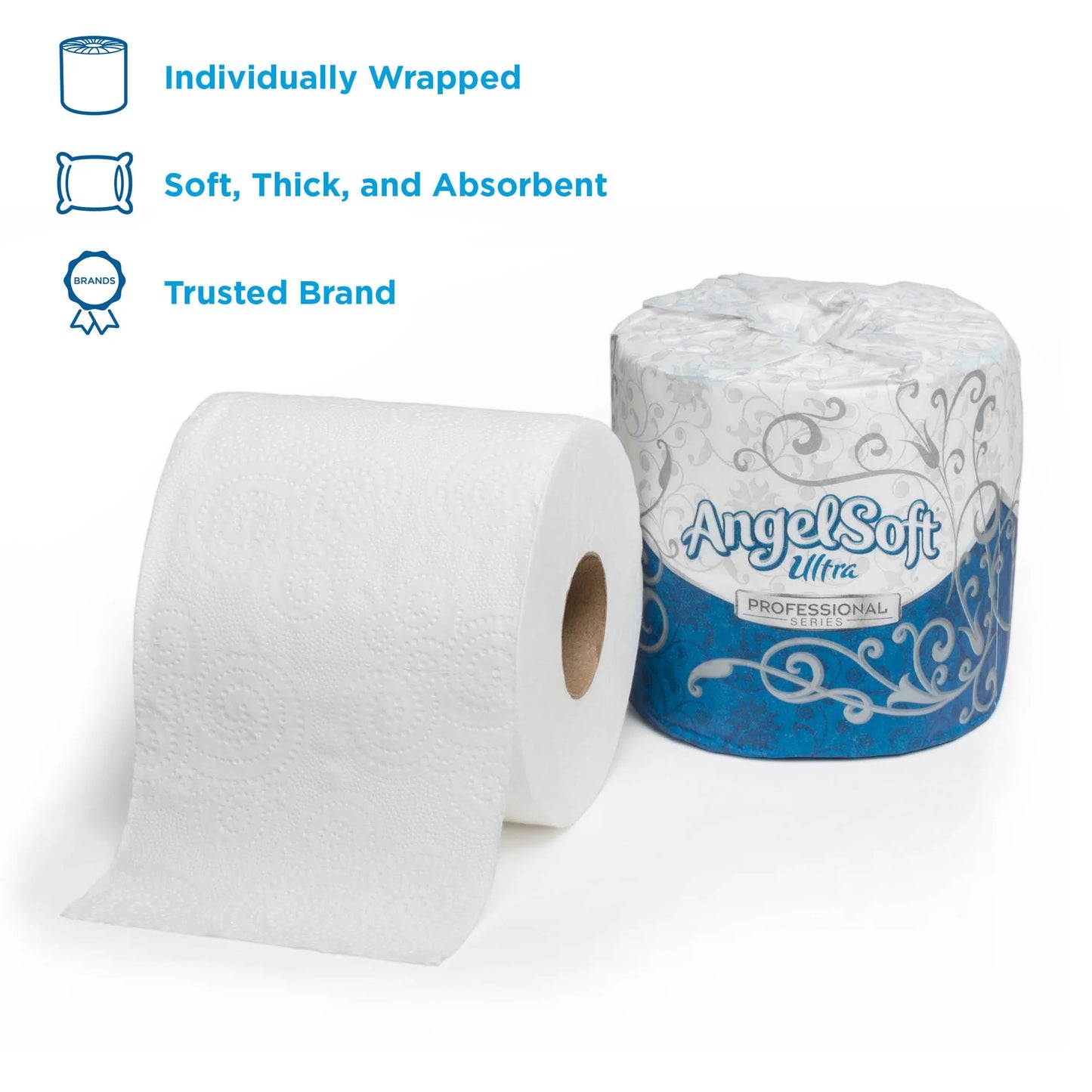 Angel Sizeoft Ultra Professional Sizeeries Embossed Toilet Paper by GP PRO 2 Ply - 4.05" x 4.50" - 400 Sizeheets/Roll - Ivory - Sizeoft, Sizeeptic Sizeafe, Absorbent - For Restroom - 60 / Carton