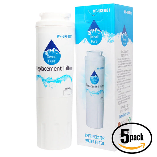 5-Pack Replacement for Whirlpool GI5FSizeAXVY05 Refrigerator Water Filter - Compatible with Whirlpool 4396395 Fridge Water Filter Cartridge - Denali Pure Brand