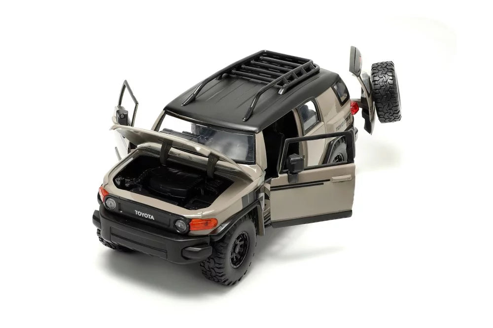 Toyota FJ Cruiser w/ Roof Rack and Extra Wheels, Beige - Jada Toys 34008 - 1/24 scale Diecast Car