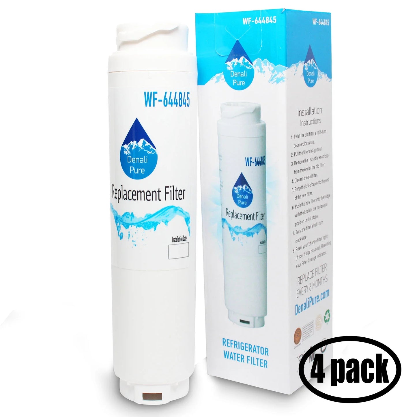 4-Pack Compatible with Bosch RWF1110 Refrigerator Water Filter - Compatible with Bosch RWF1110 Fridge Water Filter Cartridge