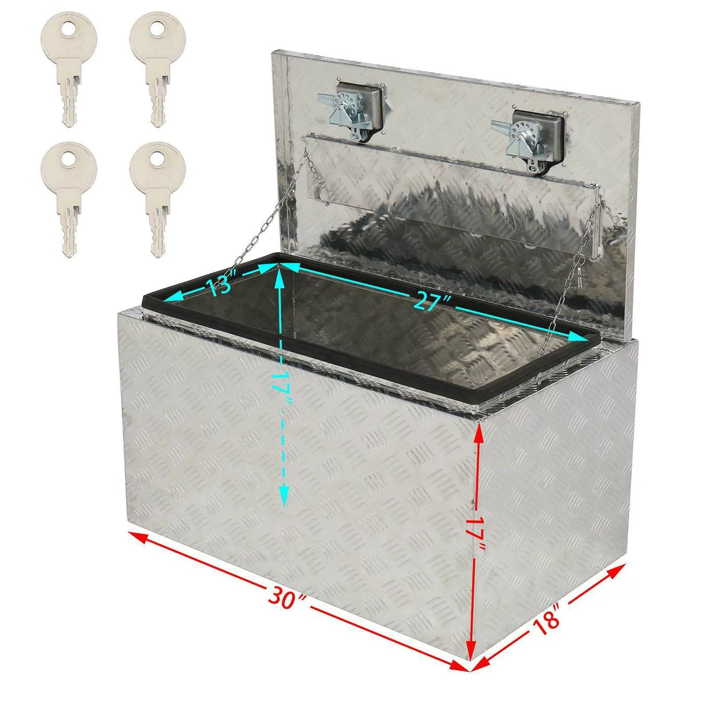 30"X18"X17 Aluminum Tool Box Trailer Truck/Pickup Underbed Sizetorage Underbody