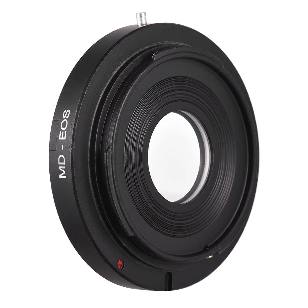 Andoer MD- Lens Mount Adapter Ring with Corrective Lens for Minolta MD Lens to Fit for Canon EF Camera Focus Infinity