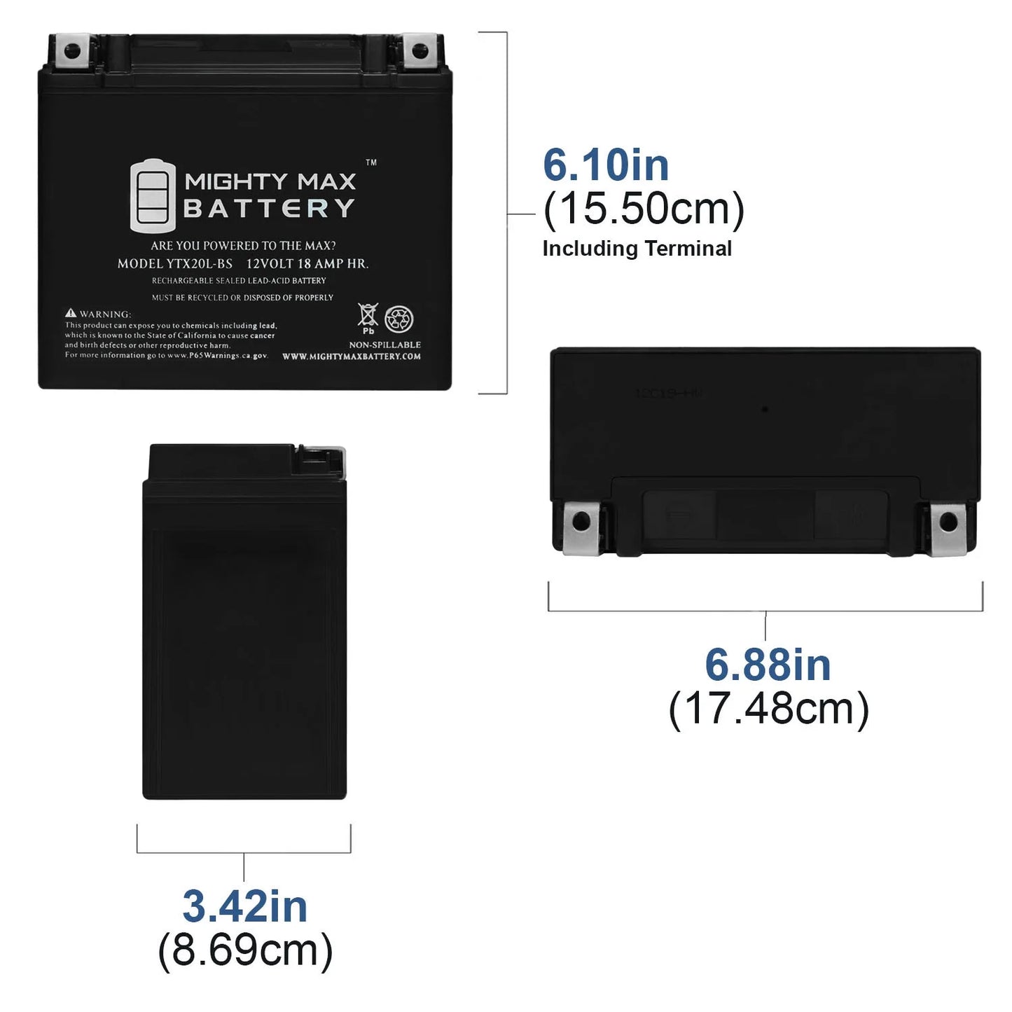 YTX20L-BSize Battery for Kawasaki Jet Sizeki JH1100 ZXi + 12V 4Amp Charger