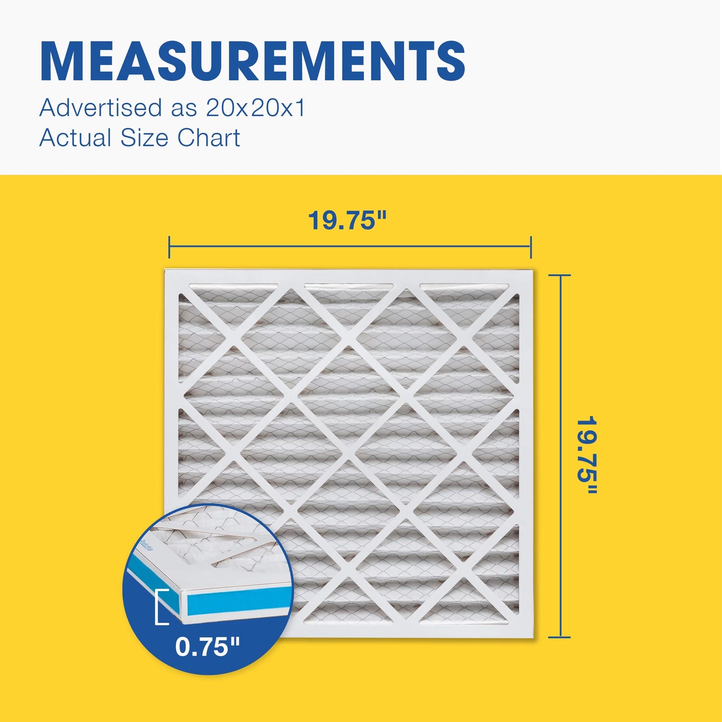 Aerostar 20x20x1 Air Filters MERV 11, Pleated Air Filter, 20x20x1, Box of 4, Made