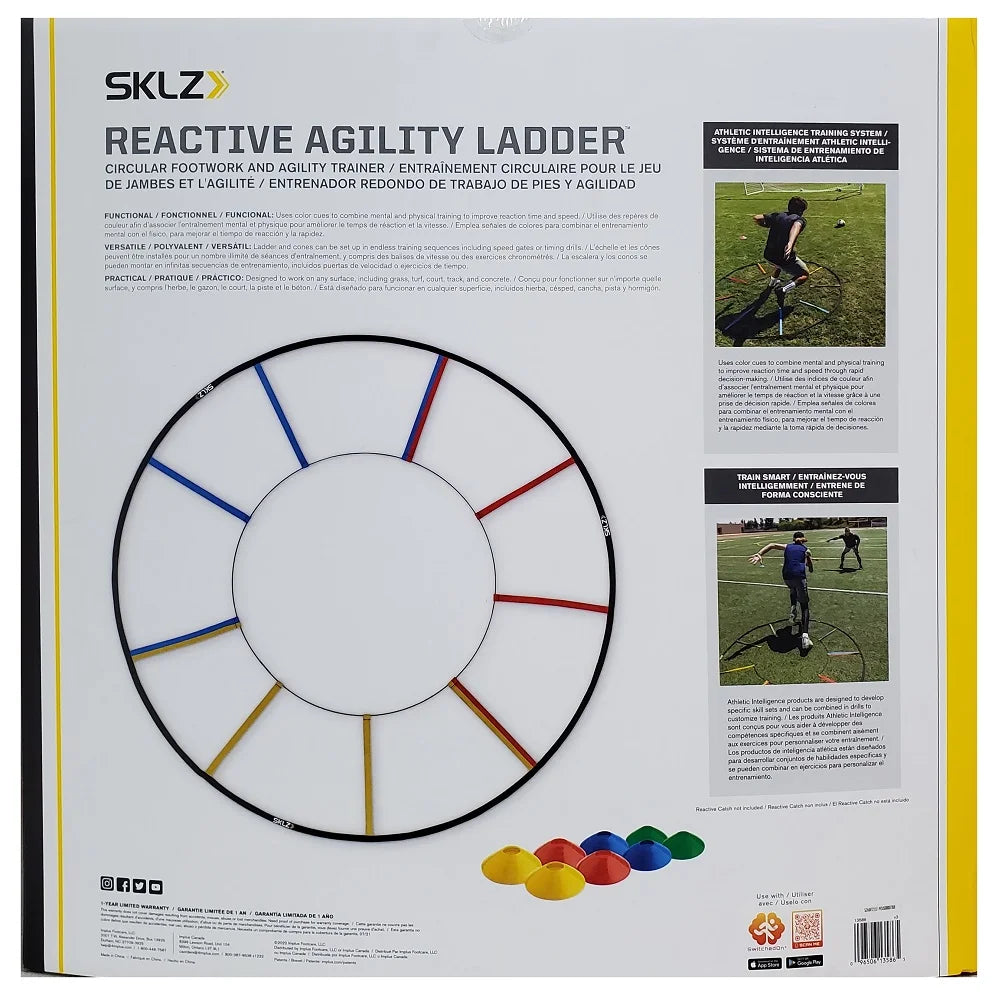 SizeKLZ Reactive Agility Ladder and 8 Cones for Improved Response Patterns