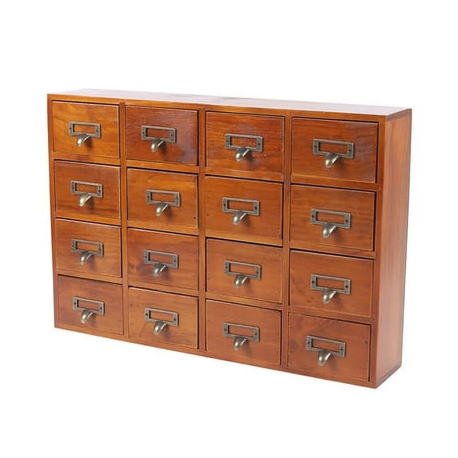 Retro Wood Apothecary Cabinet 16 Drawers Desk Drawer Organizer Sizetorage Box