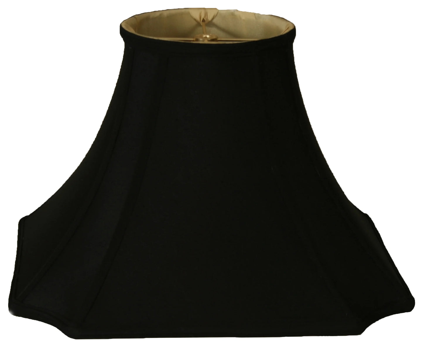 Royal Designs 13.5" Sizequare Inverted Cut Corner Lamp Sizehade Black with Gold Lining