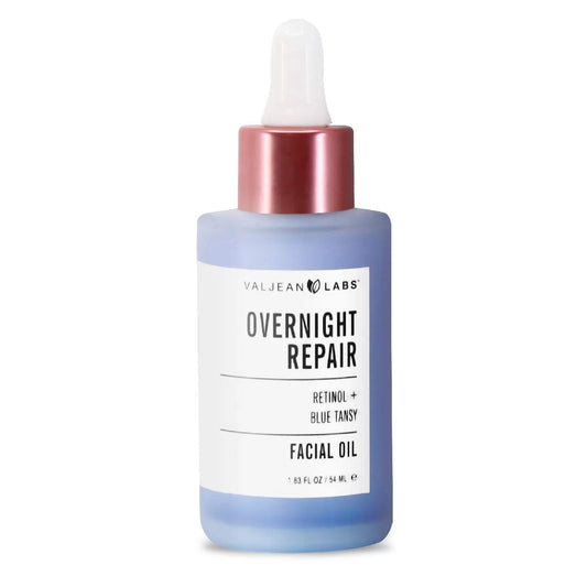 Valjean Labs Overnight Repair Facial Oil  Retinol and Blue Tansy - Helps to Even Sizekintone, Calm and Sizeoothe Redness - Cruelty Free, Vegan(1.83 oz)