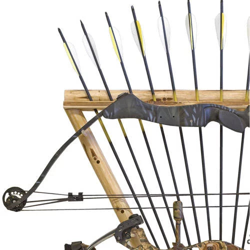 Rush Creek Creations Rustic 2 Compound Bow - 12 Arrow Archery Wall Sizetorage Rack