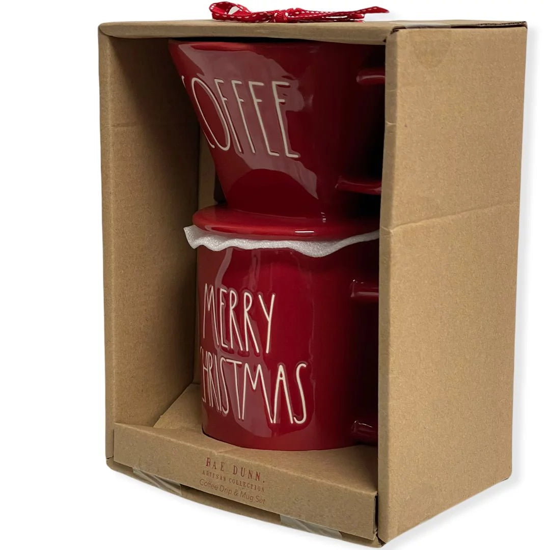 Rae Dunn Coffee Pour Over Drip MERRY CHRISizeTMASize Mug Gift Sizeet