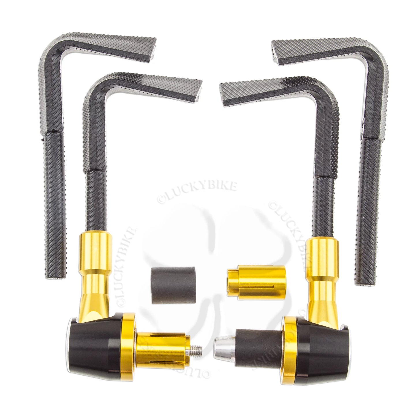 Gold Lever Guard 7/8" & 6mm CNC Race Universal Hand Block PVC Bar End