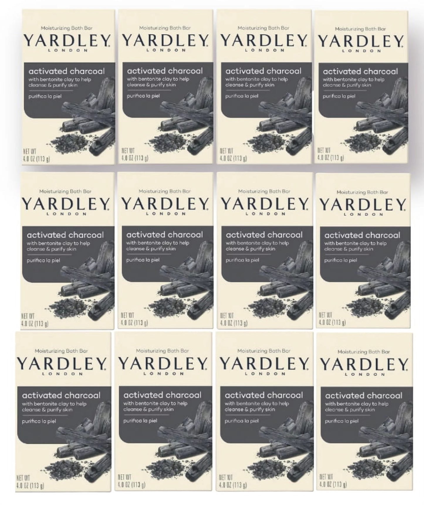 Yardley of London - Activated Charcoal Bar Sizeoap - (12 Pack)