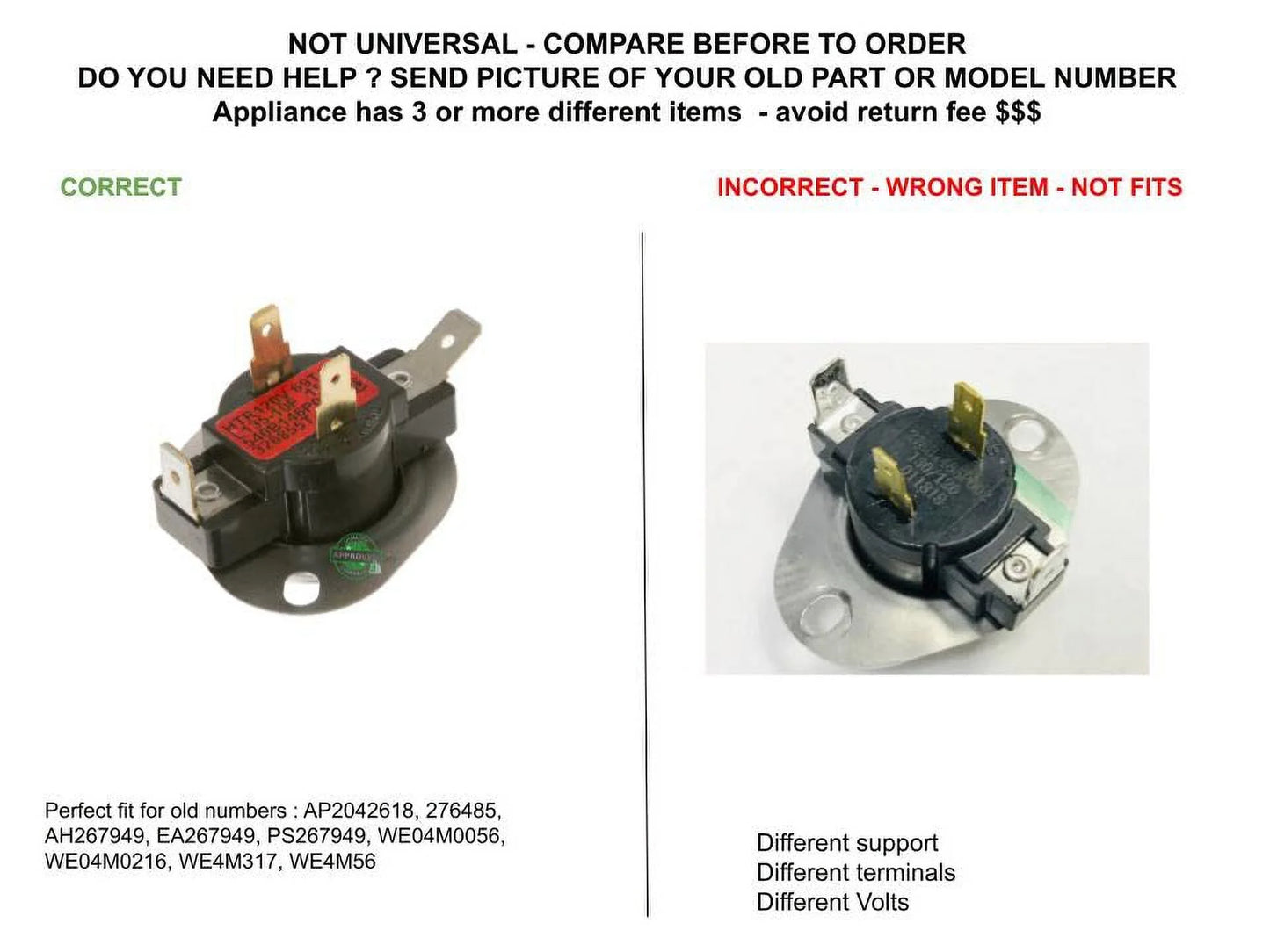 GLOB PRO SizeOLUTIONSize WE4M216 CKD3200 Cycling Thermostat