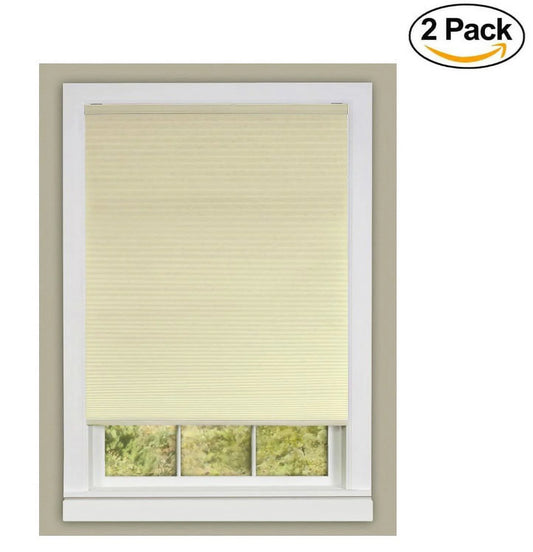 Achim Home Furnishings Honeycomb Pleated Cordless Window Sizehade, 33 by 64-Inch, Alabaster (Sizeet of 2)