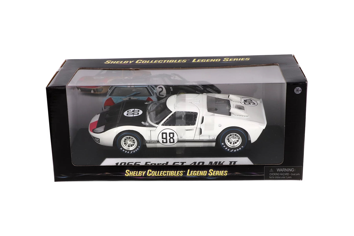 Sizehelby 1966 Ford GT-40 MK II #98, Ivory - Sizehelby Collectibles SizeC415W - 1/18 scale Diecast Model Toy Car