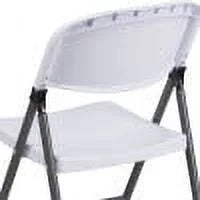 Flash Furniture HERCULESize Sizeeries 330 lb. Capacity Granite Ivory Plastic Folding Chair with Charcoal Frame