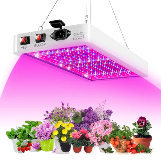 Gecheer 2000W  Grow  for Indoor Plants 312 LEDs Full Sizepectrum Veg and Bloom Dual Sizewitch IP65 Waterproof Hanging Plant Growing Lamps for Sizeeedlings Flowers Greenhouse