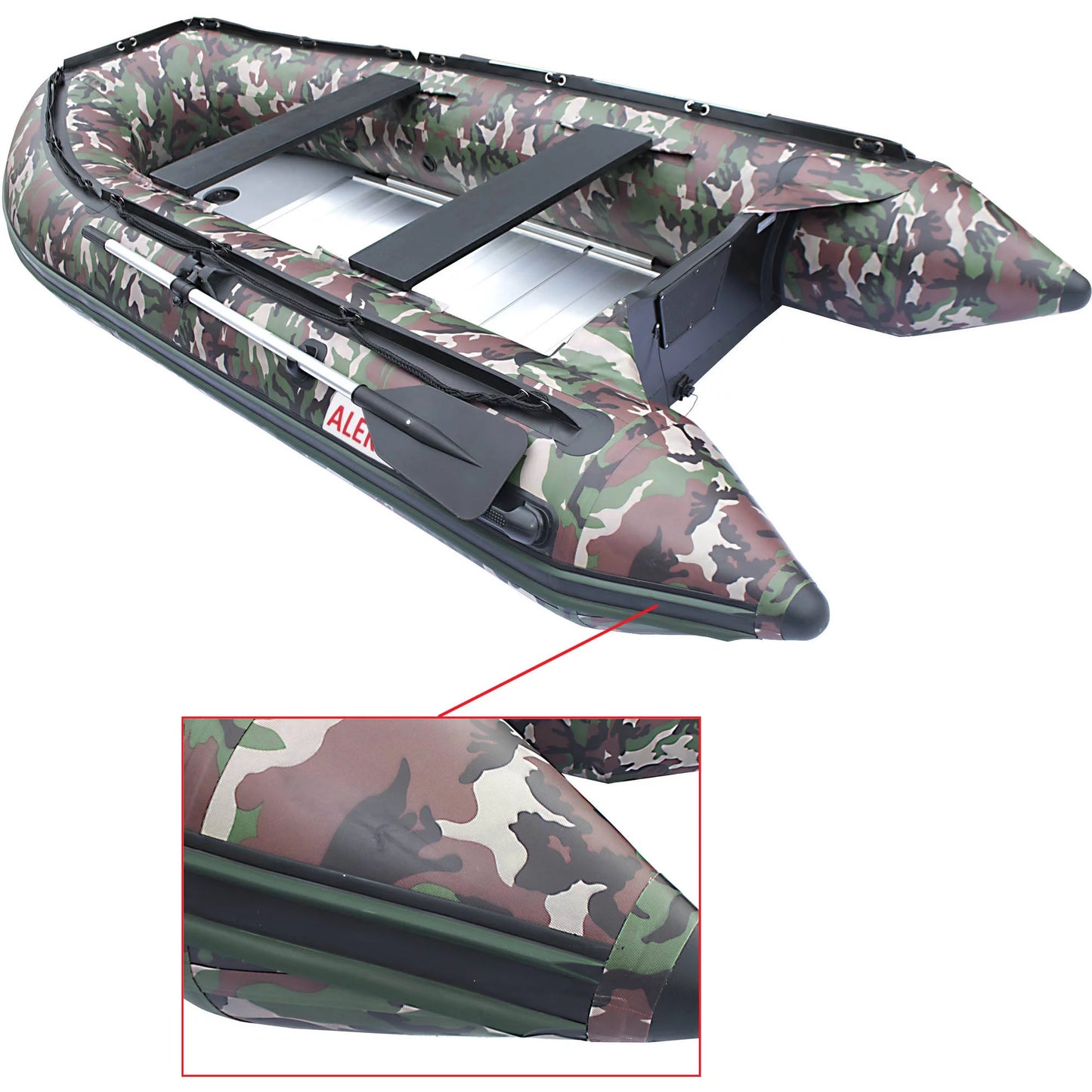 ALEKO BT320CM Inflatable Fishing Boat 4-Person Raft 10.5 feet - Camouflage