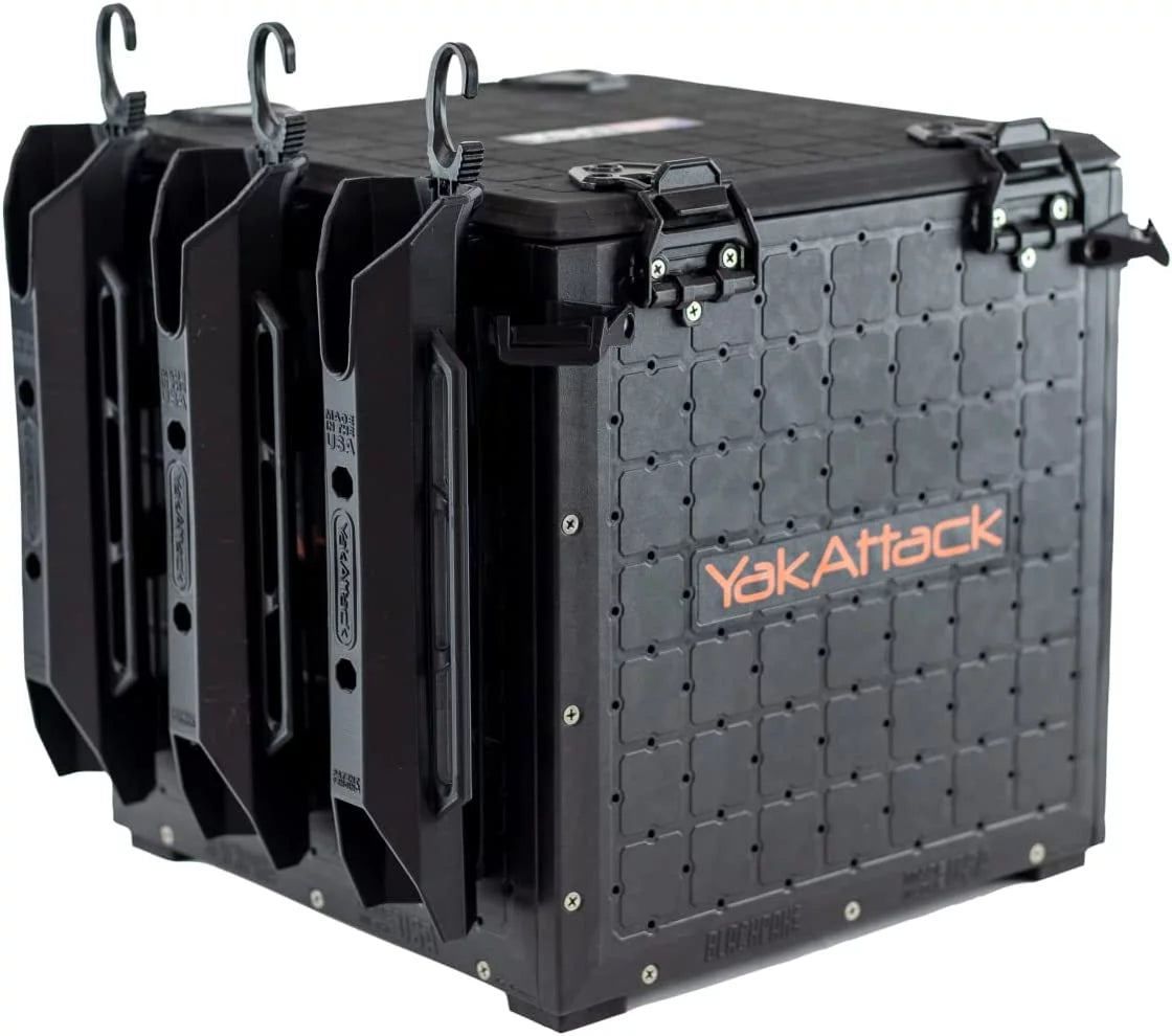 YakAttack BlackPro Kayak Crate 13"x13" Black Lid & 3 Hooks - BLP-PRO-13X13