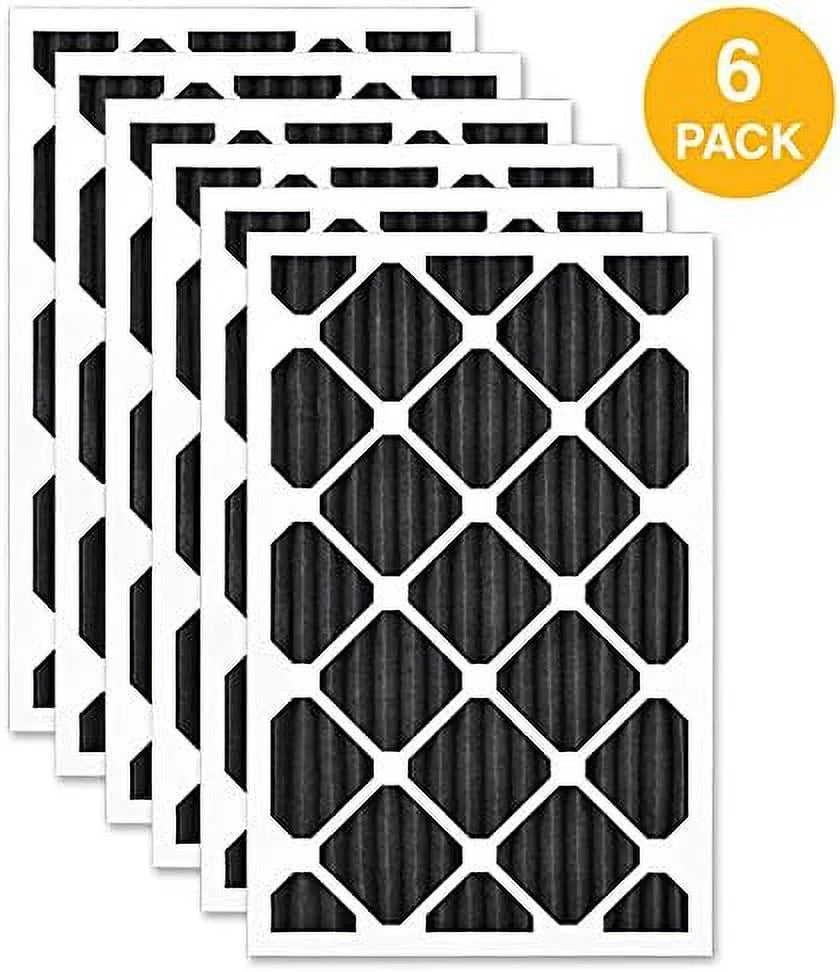 Airx ODOR 16X25x1 MERV 8 Carbon Pleated Air Filter - Made In The - Box Of 6