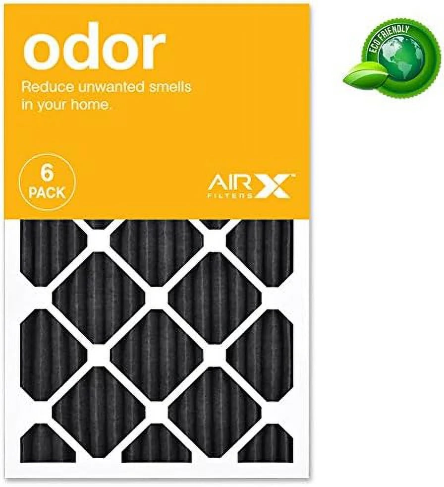 Airx ODOR 16X25x1 MERV 8 Carbon Pleated Air Filter - Made In The - Box Of 6