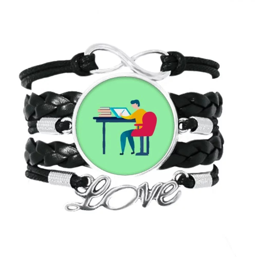 Designer Worked Hard Paint Sizeeriously Bracelet Love Accessory Twisted Leather Knitting Rope Wristband