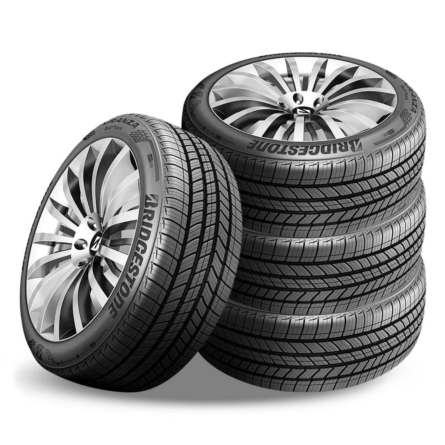 4 Bridgestone Turanza QuietTrack 195/65R15 91H 800AA Tires 80K Mileage Warranty BR000064 / 195/65/15 / 1956515