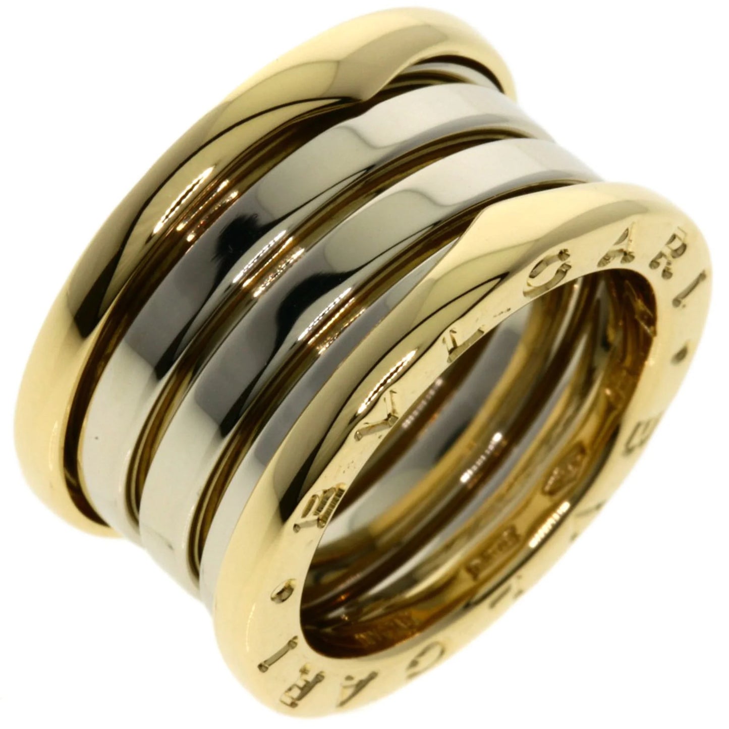 Pre-Owned Bvlgari B-zero1 4 Band M Ginza Limited #47 Ring K18 Yellow Gold/K18WG Women's BVLGARI (Good)