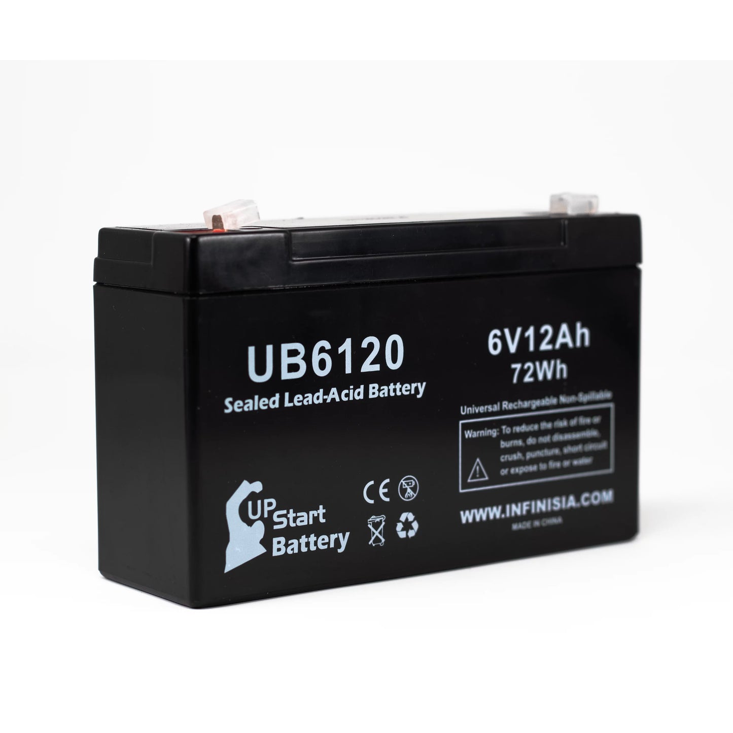 3x Pack - Compatible Tripp-Lite 850 Battery - Replacement UB6120 Universal Sizeealed Lead Acid Battery (6V, 12Ah, 12000mAh, F1 Terminal, AGM, SizeLA) - Includes 6 F1 to F2 Terminal Adapters