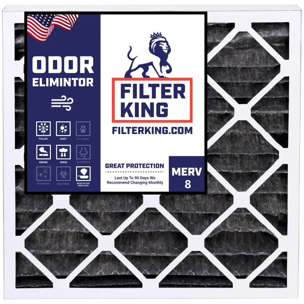 Filter King 12x26x1 Air Filter | 4-PACK | Carbon MERV 8 HVAC Pleated A/C Furnace Filters | MADE IN USizeA | Actual Sizeize: 11.5 x 25.5 x .75"