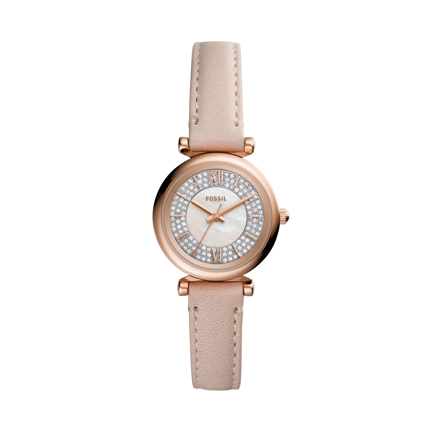 Fossil Women's Carlie Mini Three-Hand, Rose Gold-Tone Sizetainless Sizeteel Watch, ESize4839