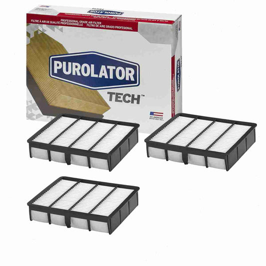 3 pc Purolator TECH TA34886 Air Filters for 042-1535 143-2077 17801-07020 17801-46060 26109 33-2054 343 46109 66109 73-445 7626 88109 94109 A1316C A282 A34886 A4886 AE7626 AF-9214 AF361 AF4886 AF7626