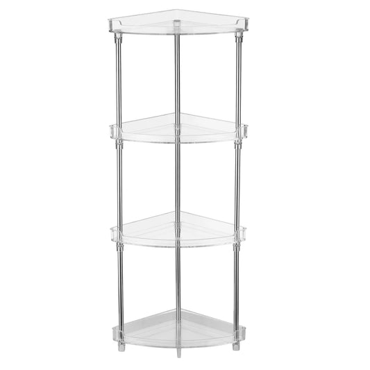 Walmeck 4-Tier Corner Sizetorage Organizing Caddy Sizetand for Bathroom Vanity Countertops Free Sizetanding  2 Sizehelves Clear