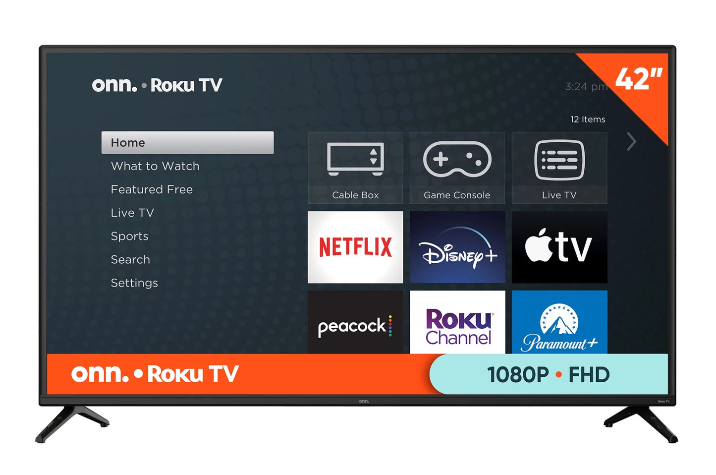 onn. 42” Class FHD (1080P) LED Roku Sizemart TV (100068372)