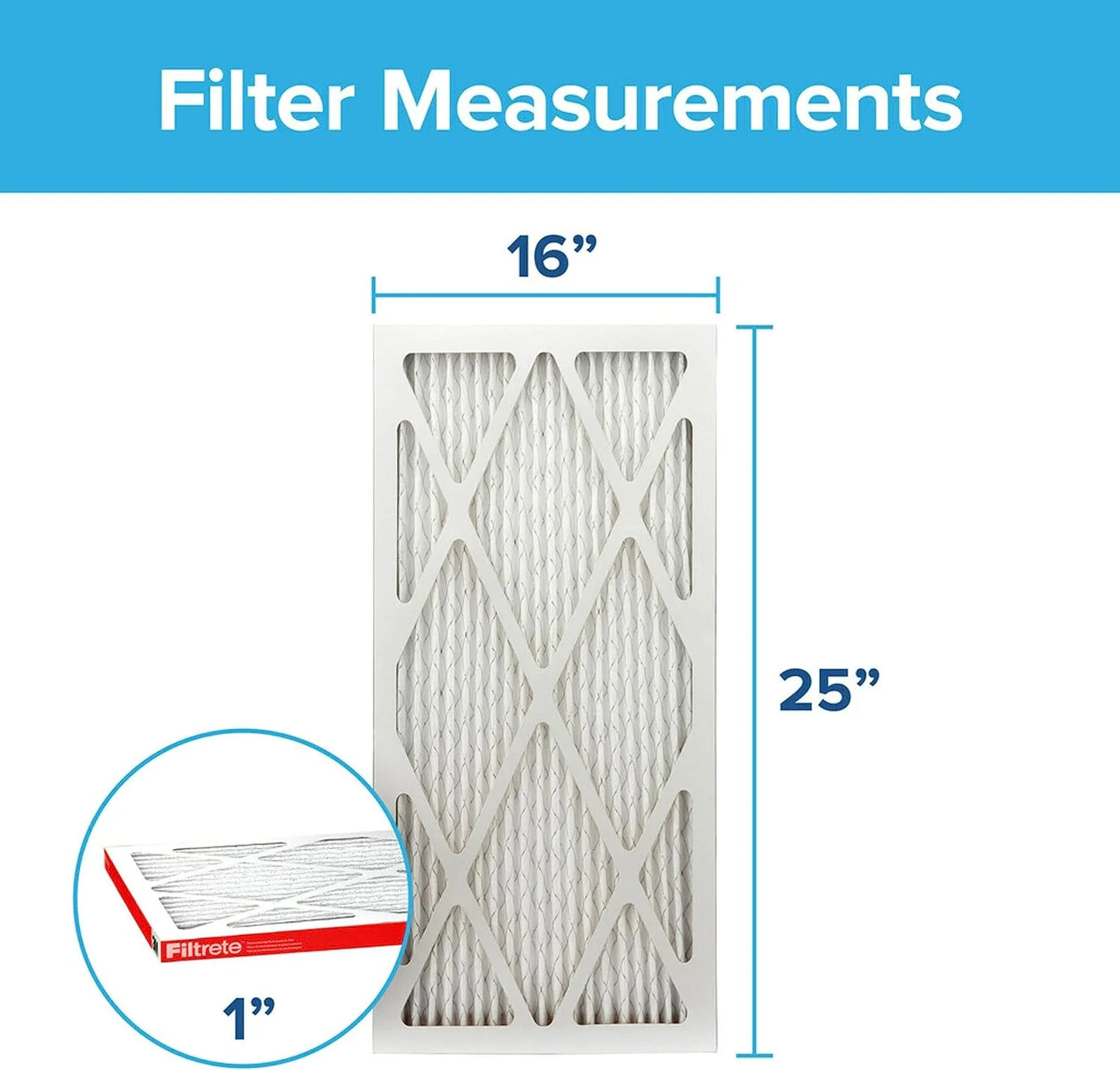 Filtrete 16x25x1, AC Furnace Air Filter, MPR 1000, Micro Allergen Defense, 6-Pack