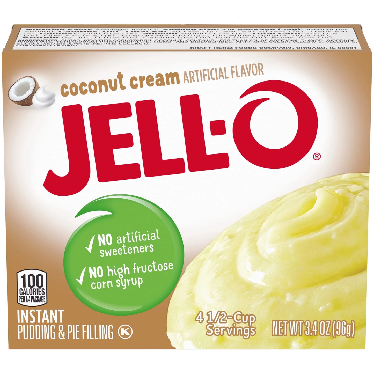 Deliciously Creamy Jell-O Coconut Cream Pudding & Pie Filling - Indulge in 24 Packs of 3.4 Oz Boxes!