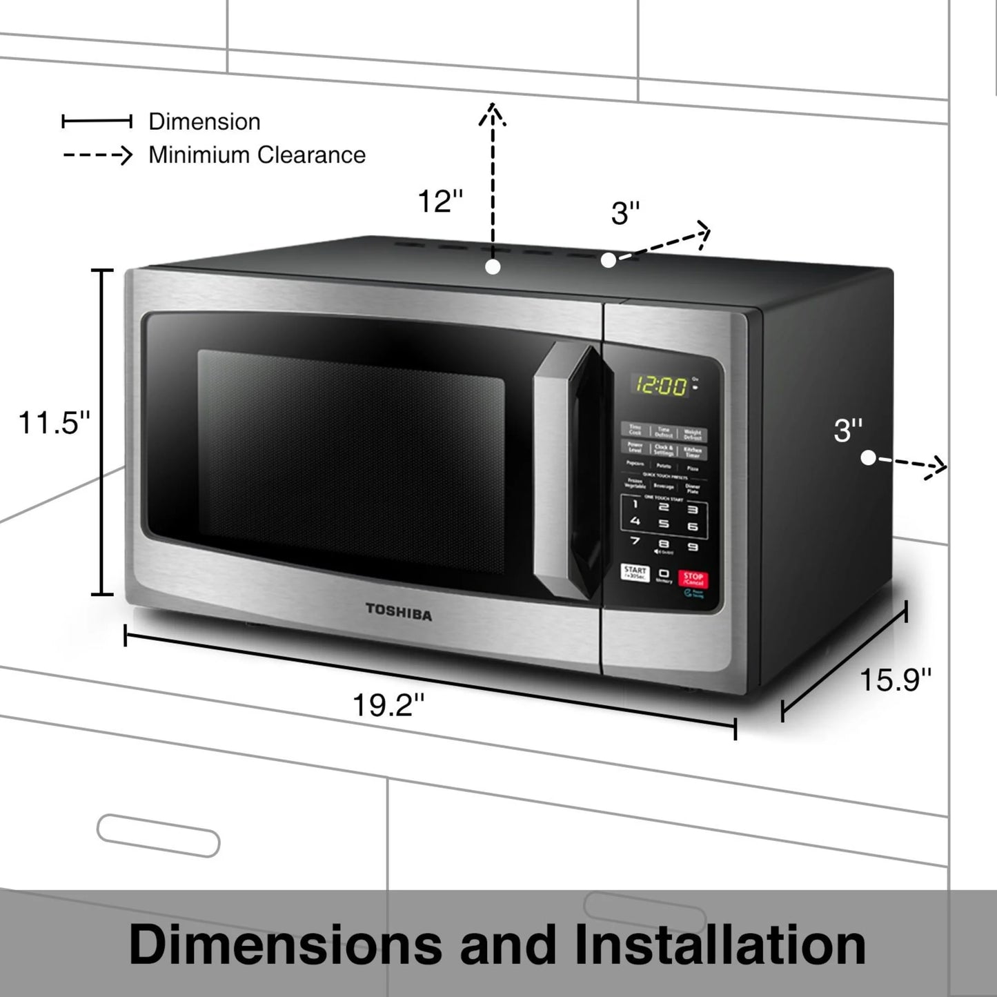 Toshiba ML2-EM25PAESizeSize 0.9 Cu. Ft. Microwave, Sizetainless Sizeteel