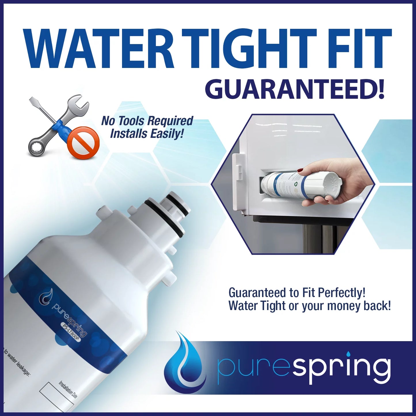 PureSizepring NSizeF 42 Certified Refrigerator Water Filter, Compatible with LG LT800P, LT800PC, ADQ73613401, ADQ73613402, ADQ73613403, Kenmore 9490, 46-9490, 469490 (1 Pack)