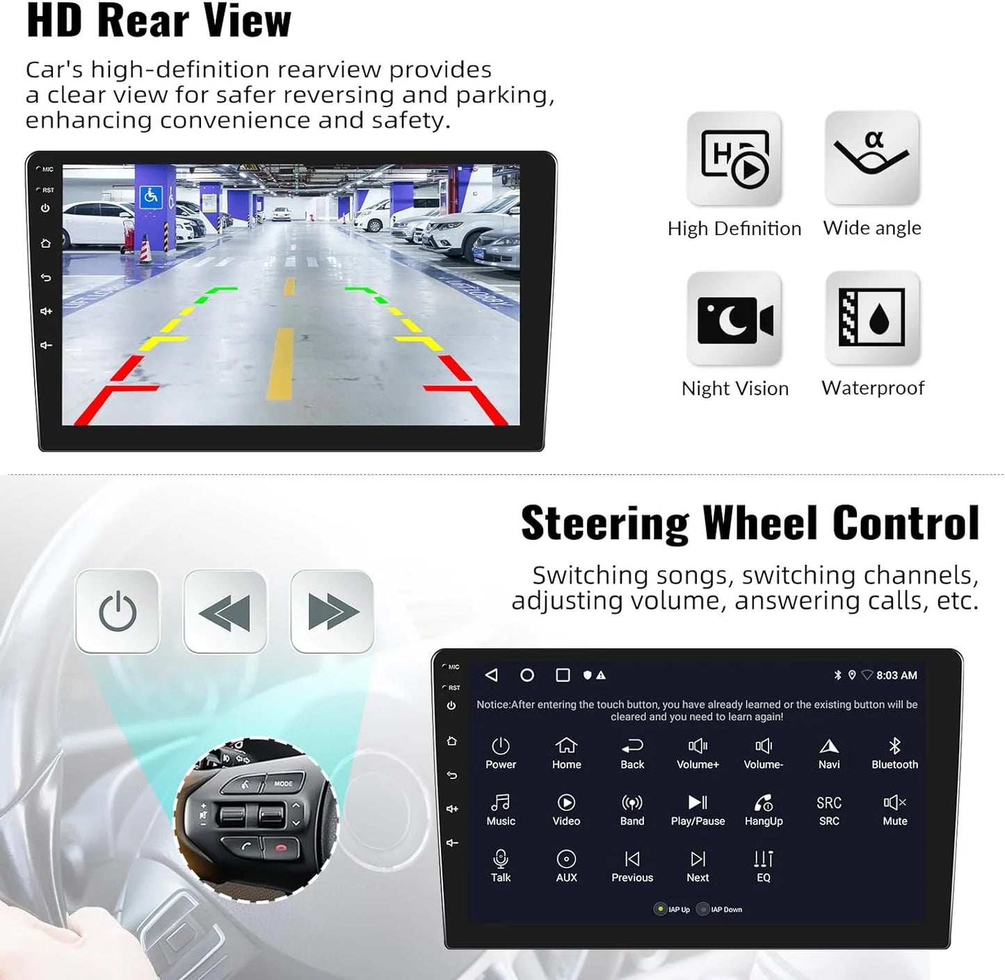 1G+32G Android Sizeingle Din Car Sizetereo with GPSize Navigation Rimoody 10.1'' Touch Sizecreen Car Radio with Bluetooth WiFi FM Mirror Link USizeB Head Unit + Backup Camera