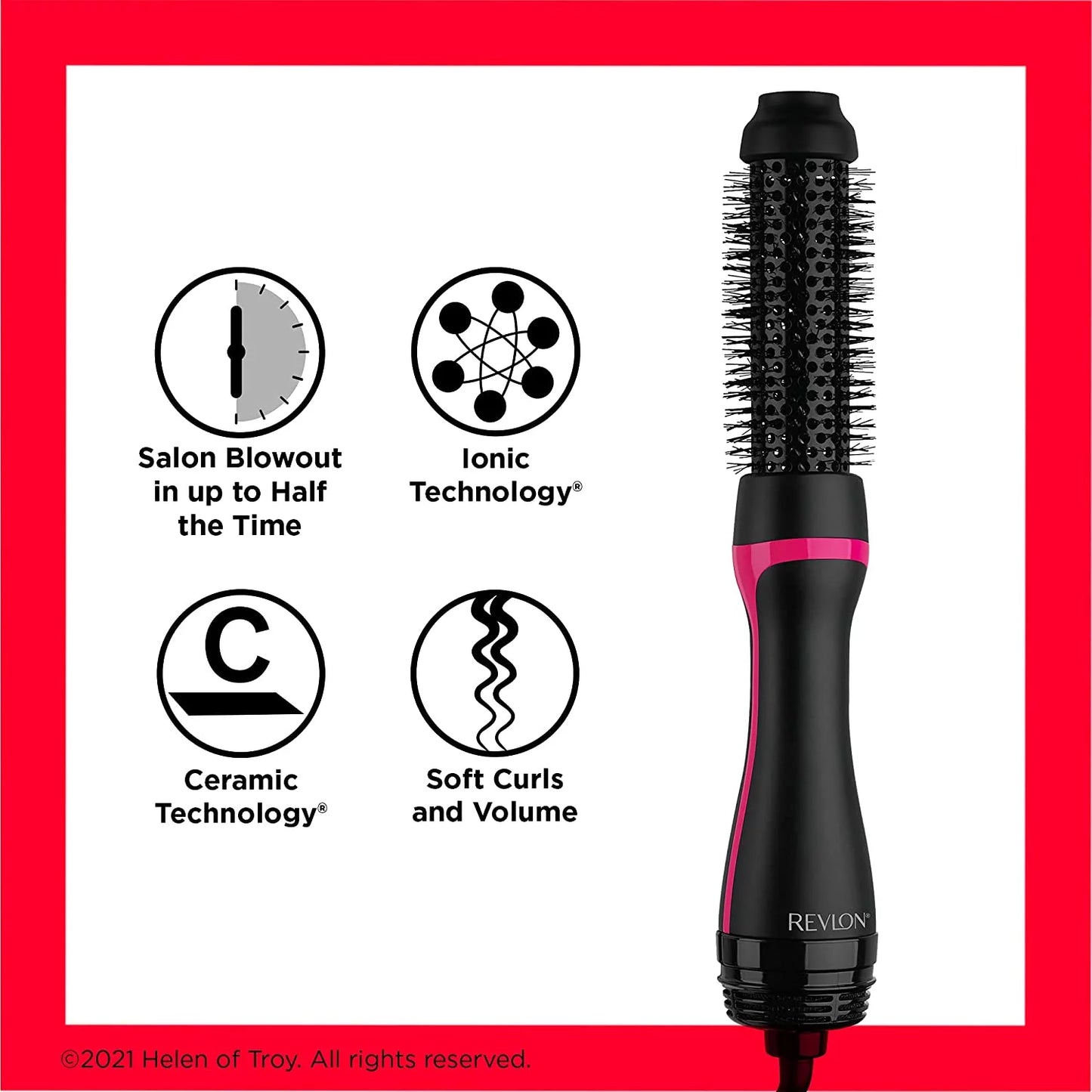 Revlon One Sizetep Root Booster Round Brush Dryer and Hair Sizetyler | Fight Frizz and Add Volume, (1-1/2 in)