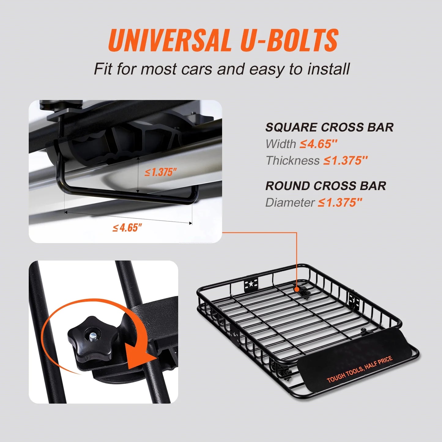 BENTISizeM Roof Rack Cargo Basket 200 LBSize Capacity 46"x36"x4.5" Heavy Duty Car Top Holder for SizeUV Truck