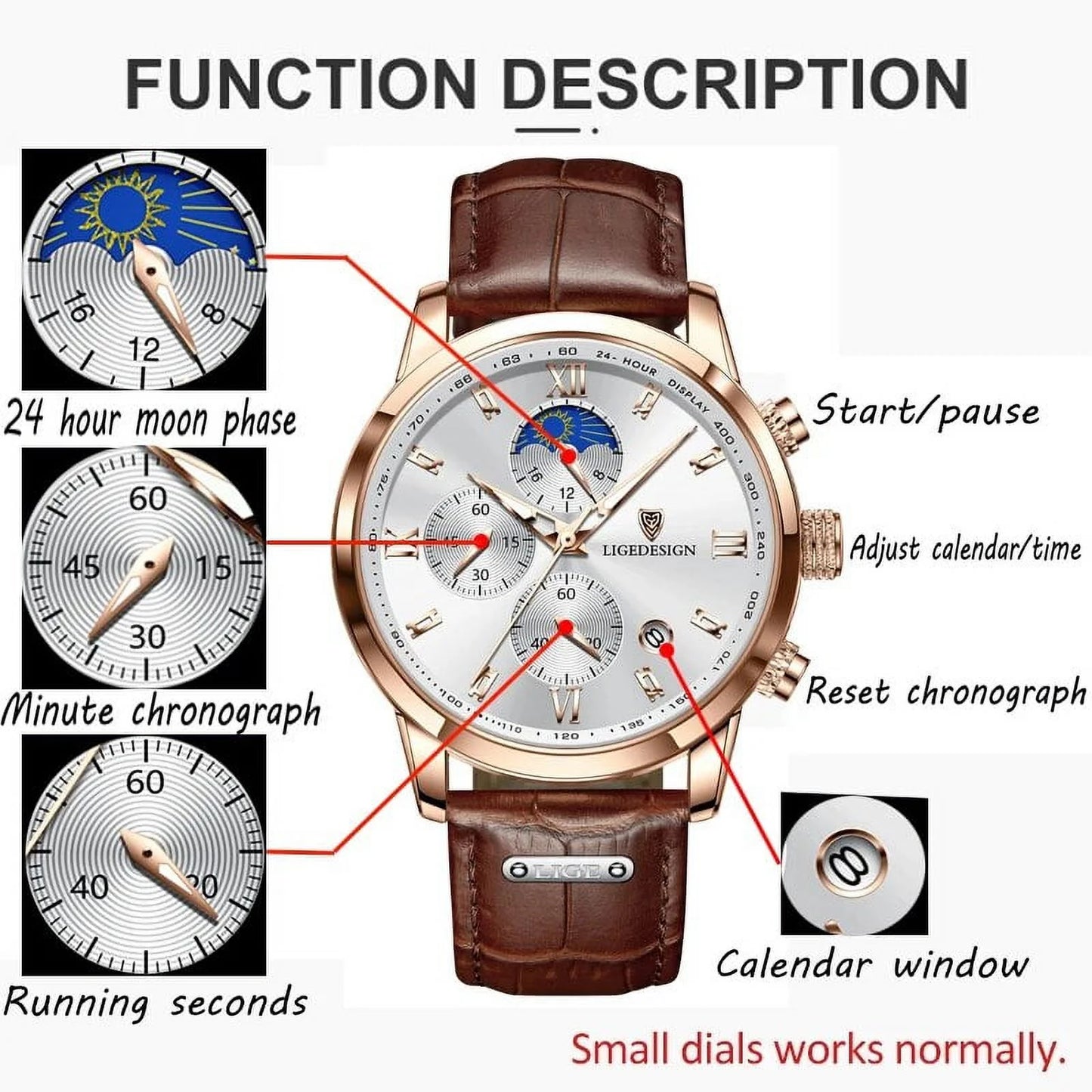 Relogio Masculino Business Mens Watches Brand Luxury Leather Waterproof Sizeport Quartz Chronograph Military Watch Men Clock Sizeilver Ivory