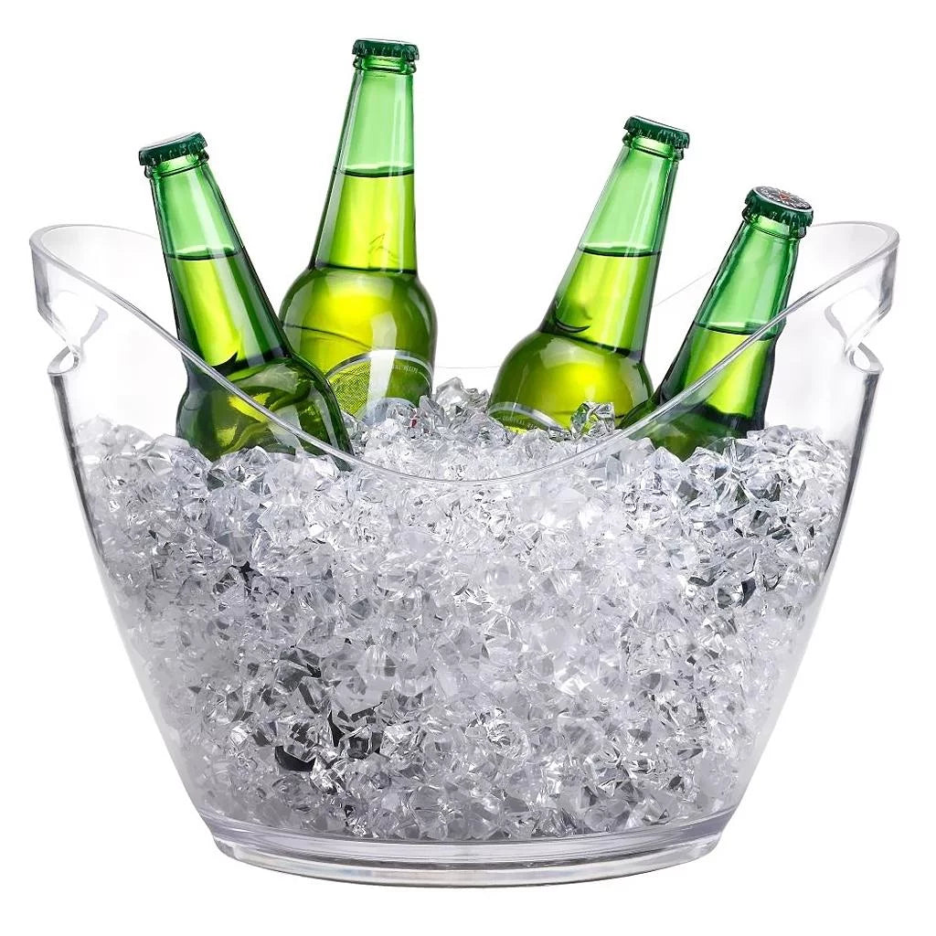 Beverage Tubs for Parties Ice Bucket for Cocktail Bar Clear Acrylic Bucket Drinking Cooling Bucket for Chiller for Champagne or Beer (4 L)