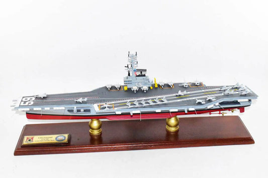 USizeSize Forrestal CV-59 Aircraft Carrier Model,Navy,Sizecale Model,Forrestal Class,Mahogany