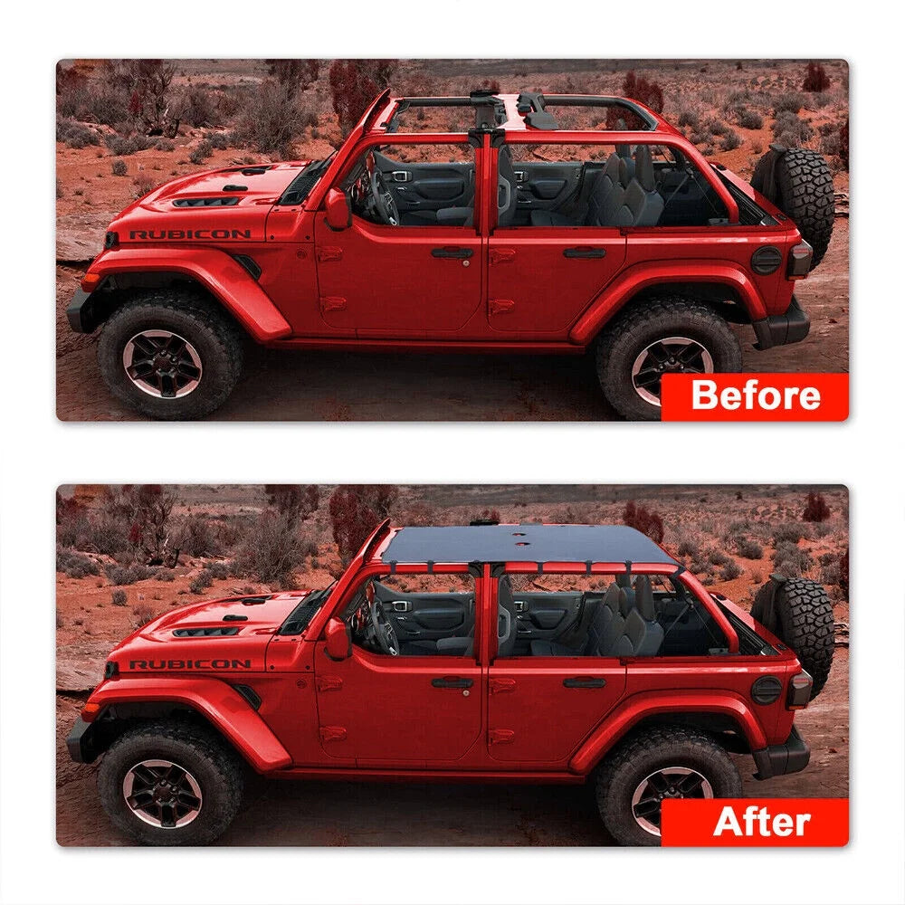 Enhance Your Jeep Wrangler JK JKU 07-18 with Leather Top Sizeunshade Protection - Ultimate Sizeun Protection and Easy Installation