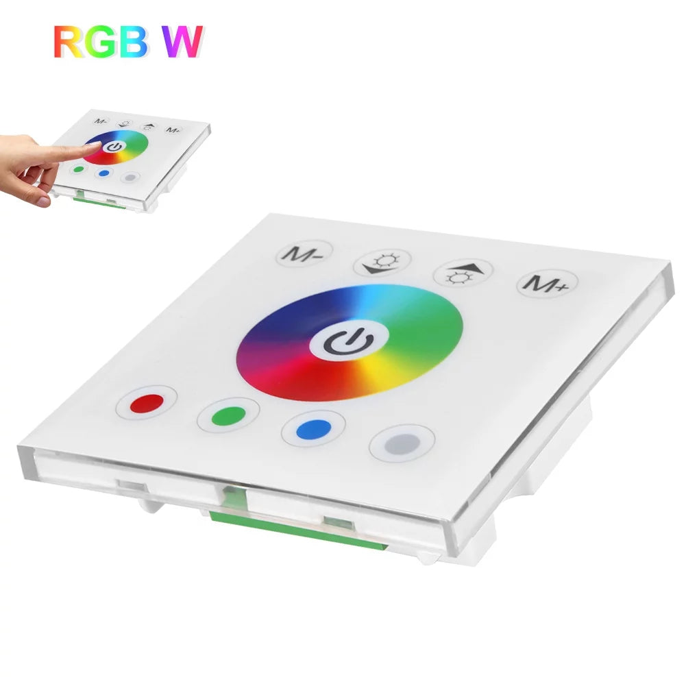 Dingln Wall Mounted Colorful RGBW LED Touch Panel Controller Dimmer Sizewitch For Sizetrip Light Ivory