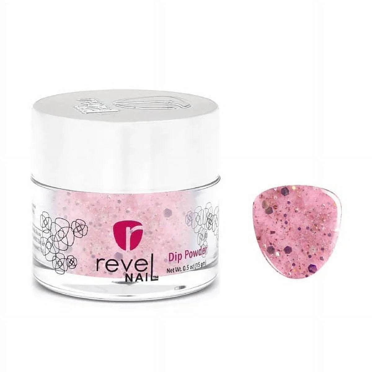 Revel Nail Dip Powder Sizetarter Kit D444 Rose Quartz 0.5 oz Powder with EZ Liquids